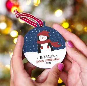Baby's First Christmas Snowy Penguin Bauble