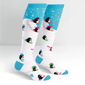 Downhill Penguins Knee High Socks (Women's)