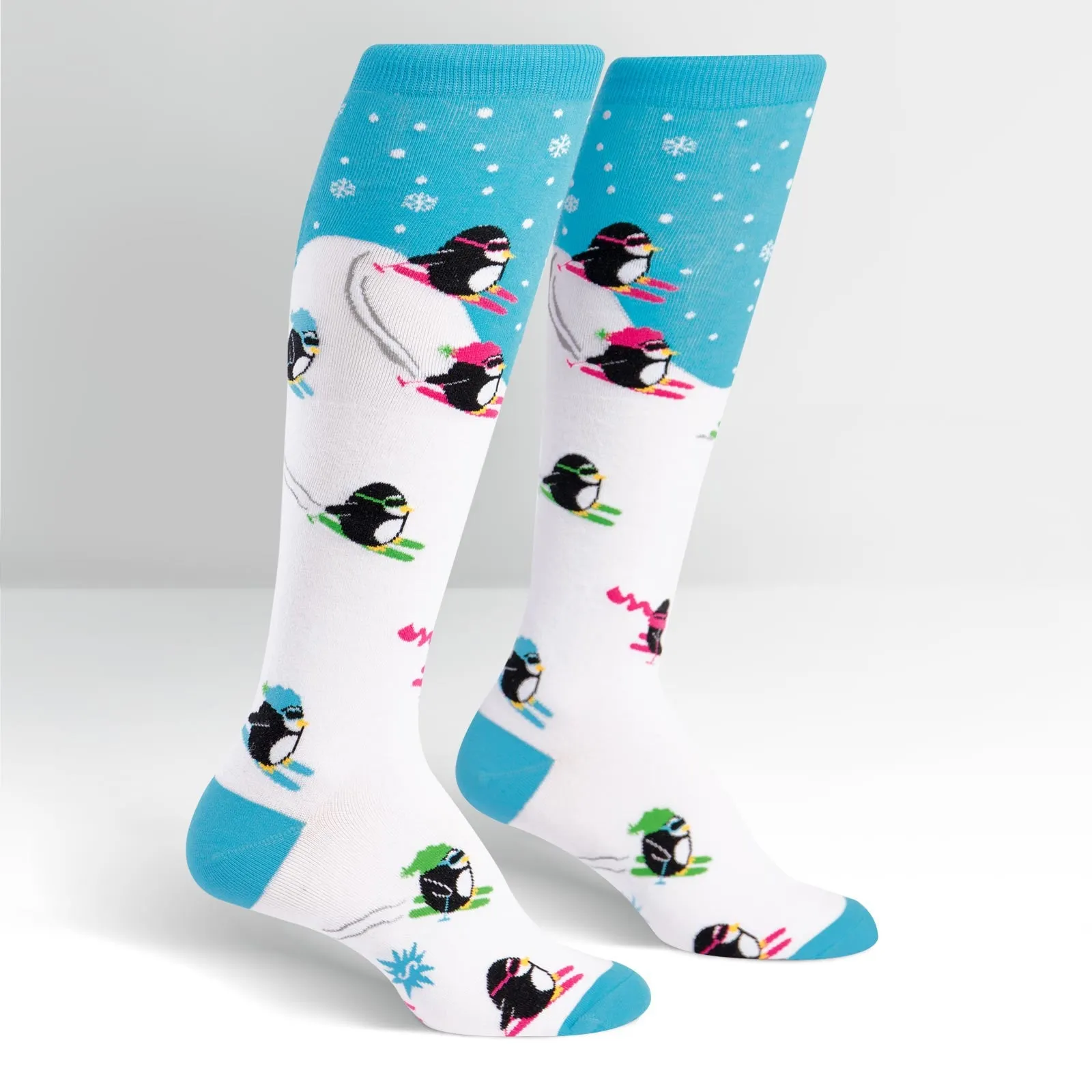 Downhill Penguins Knee High Socks (Women's)