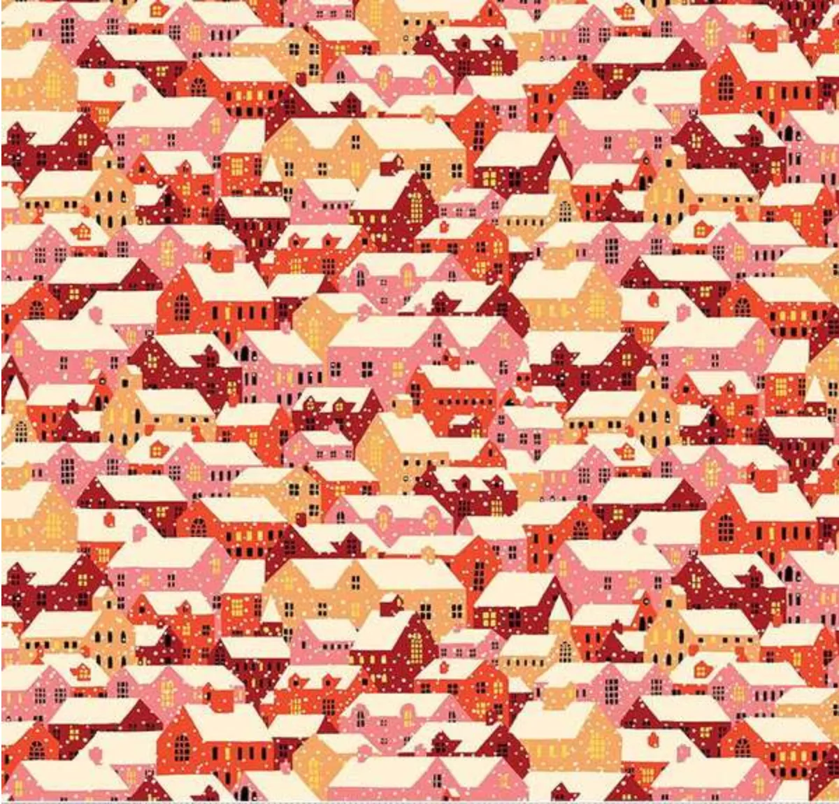 Festive Fair Snowy Rooftops B Yardage