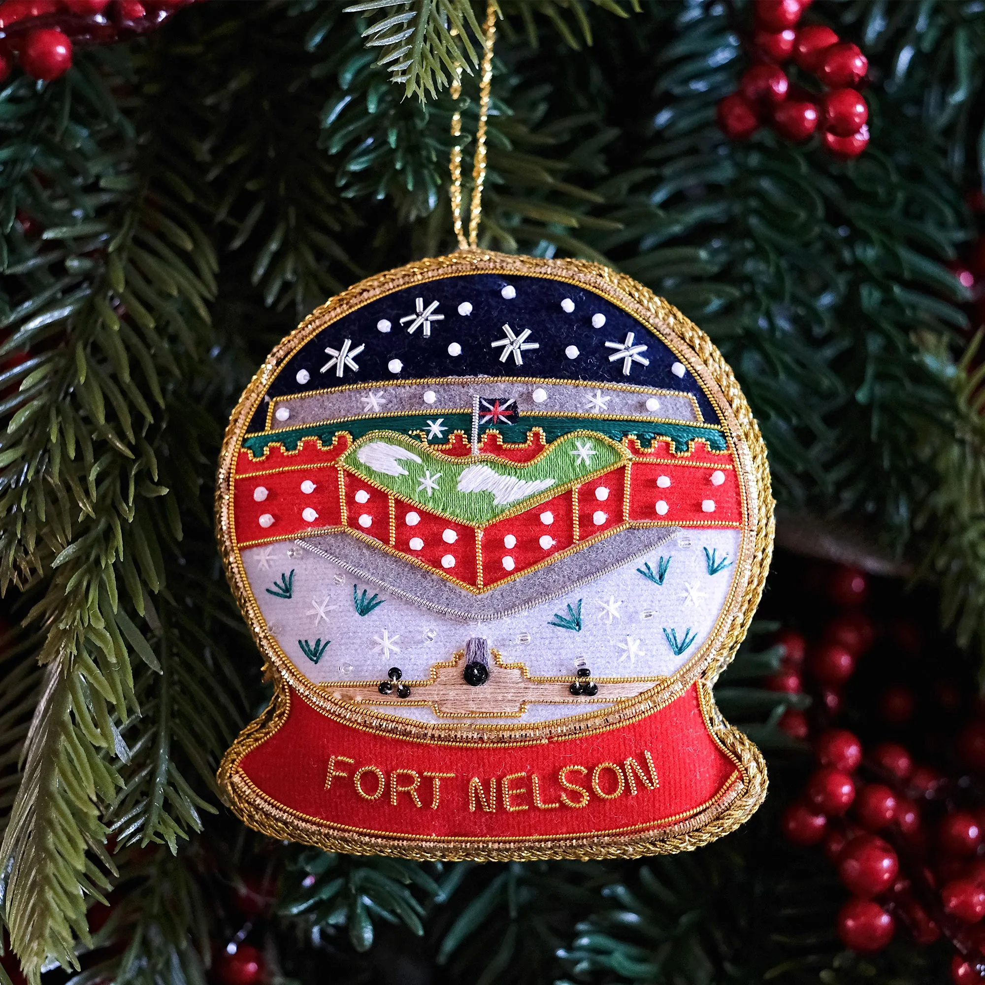 Fort Nelson Snow Globe Hanging Decoration