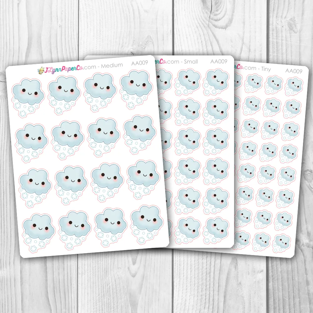 Kawaii Snowy Weather Stickers | AA009