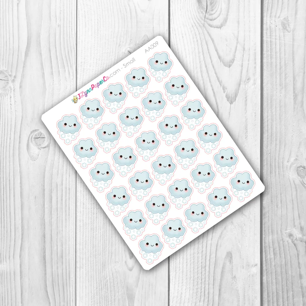 Kawaii Snowy Weather Stickers | AA009