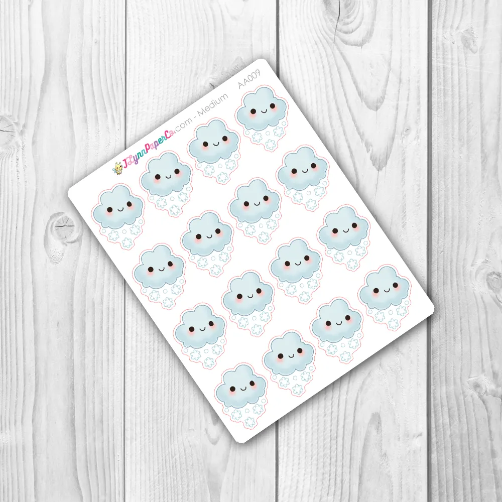 Kawaii Snowy Weather Stickers | AA009