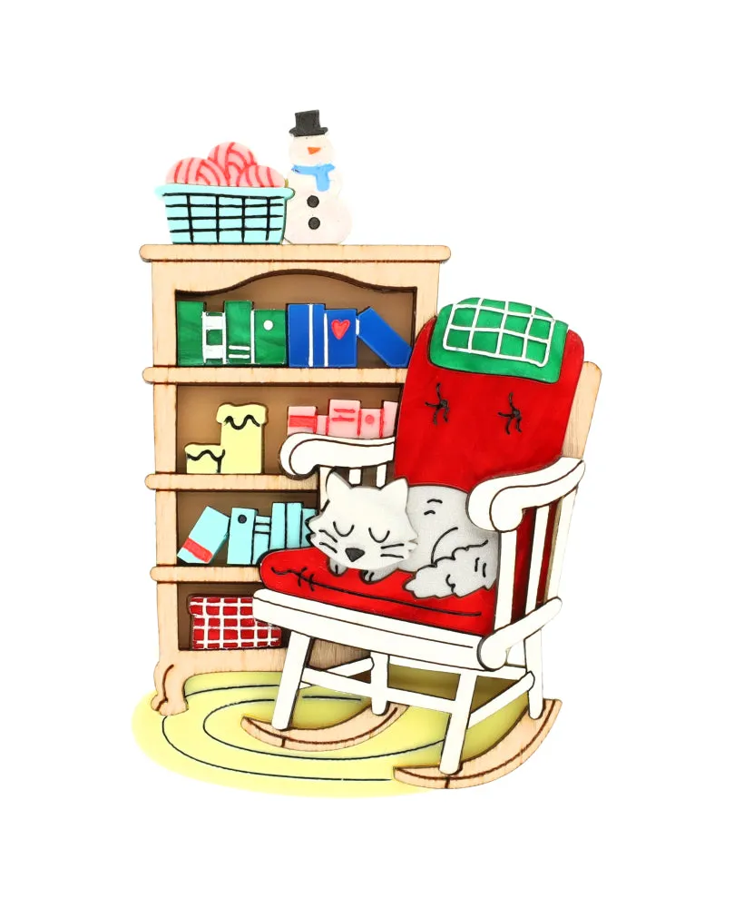 Kitty Rocking Chair Brooch