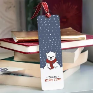 Personalised Children's Snowy Polar Bear Metal Bookmark