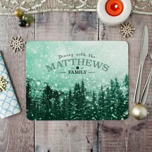 Personalised White Christmas Placemat And Coaster Set