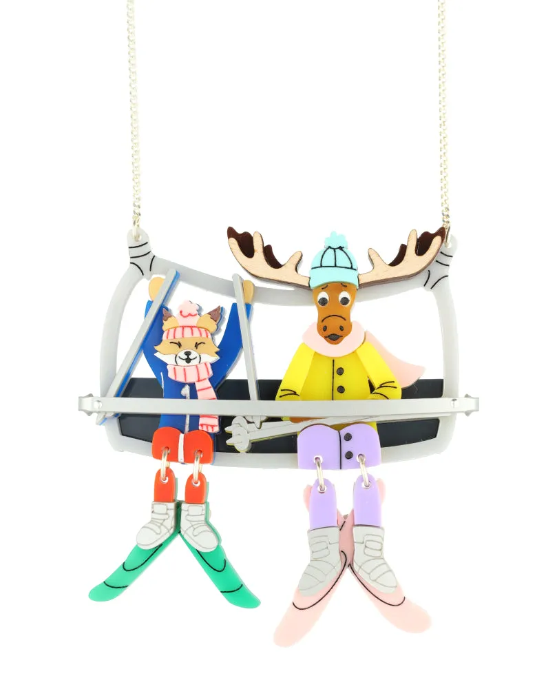 Ski Cable Car Fun Necklace