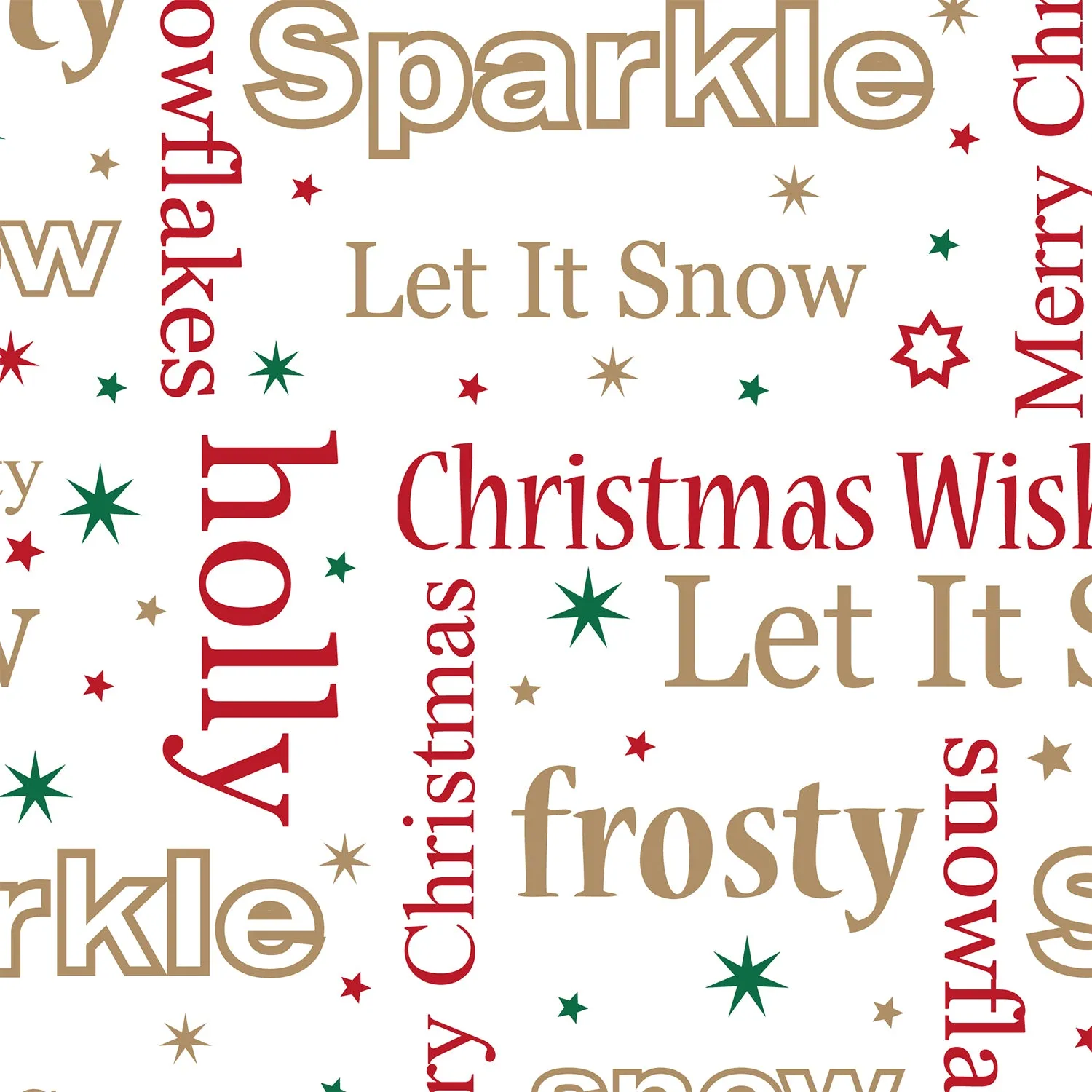 Snowy Christmas Flat Wrapping Paper Sheet 19.7" X 27.6"