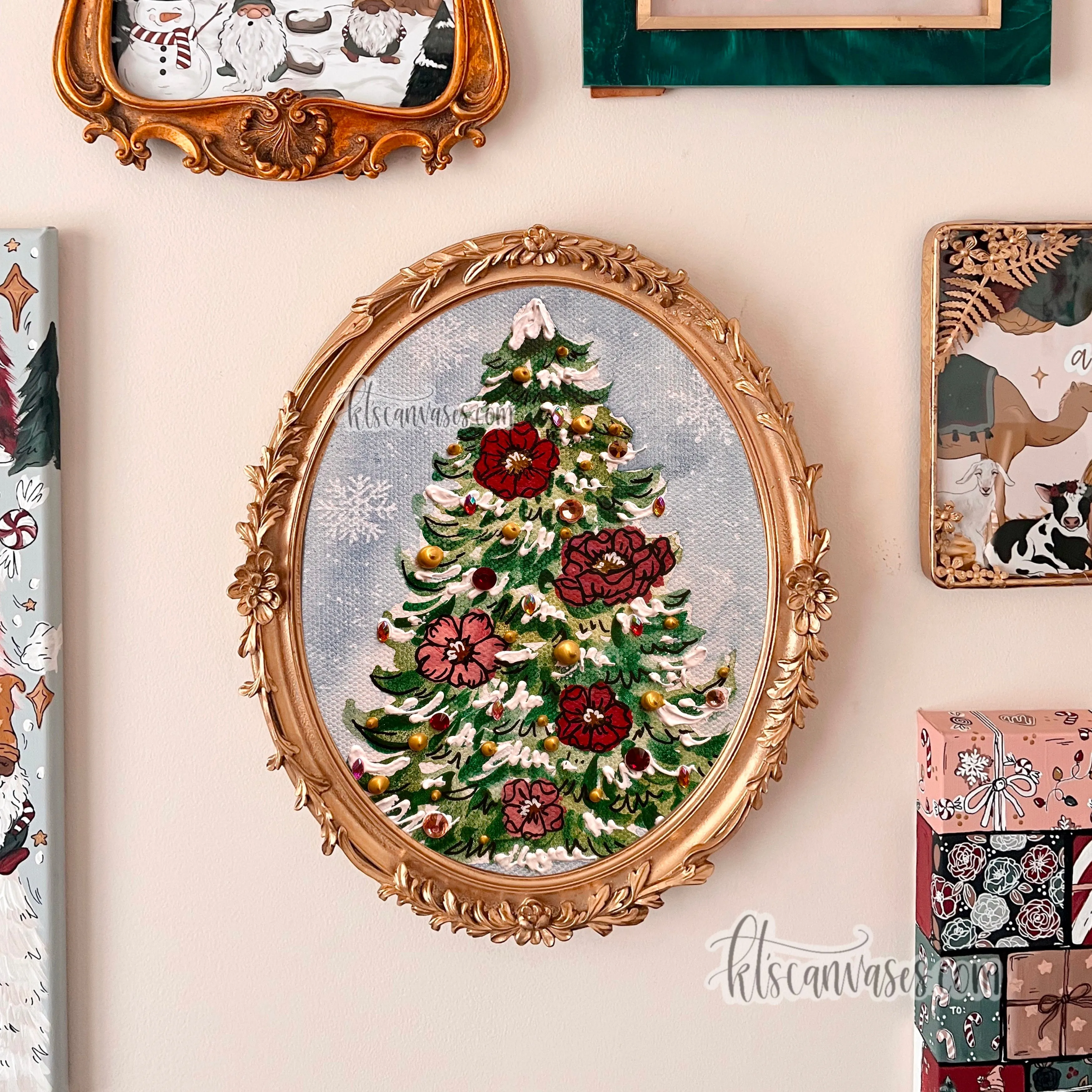 Snowy Christmas Tree Art Print
