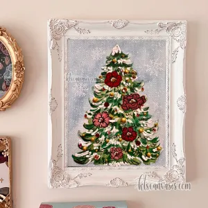 Snowy Christmas Tree Art Print