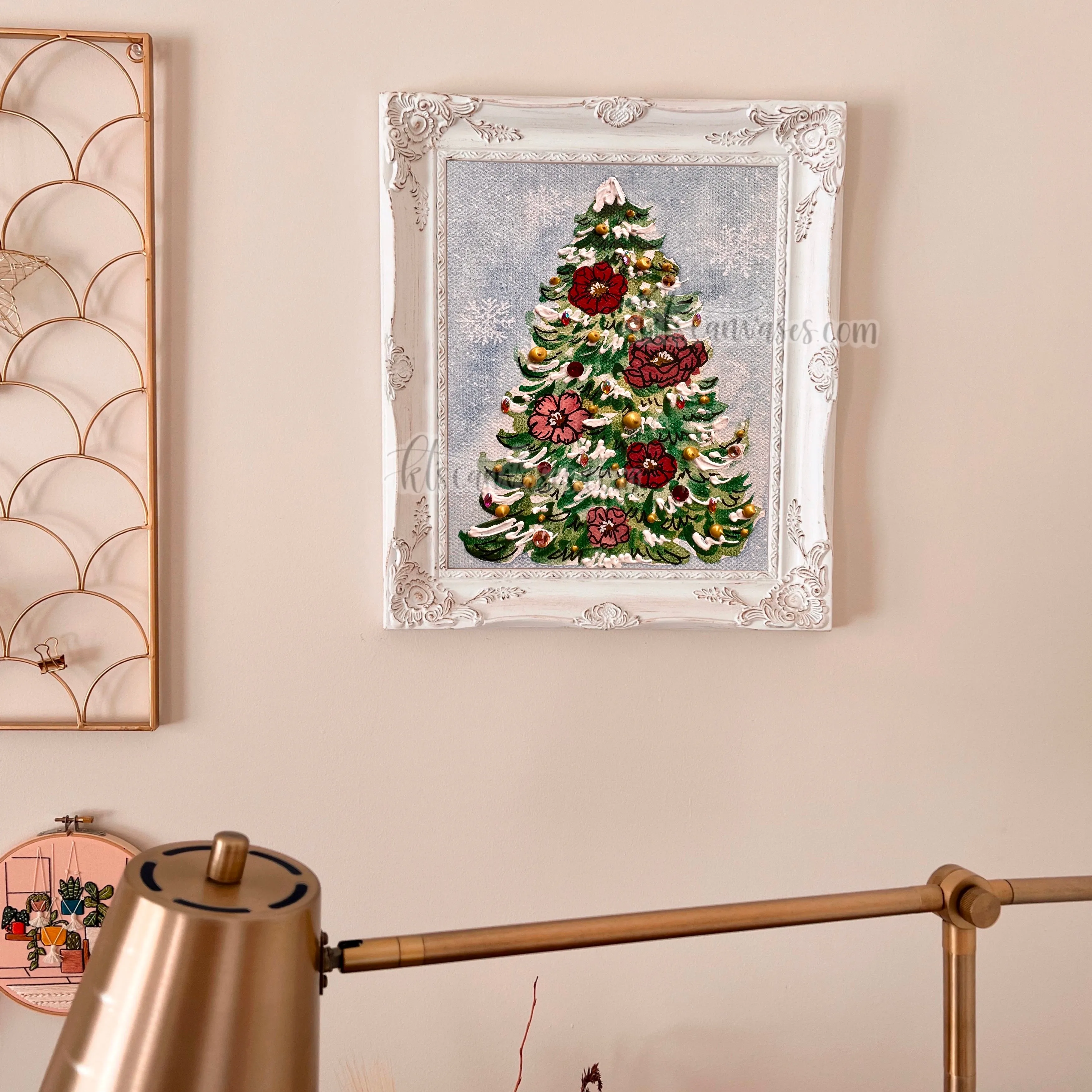 Snowy Christmas Tree Art Print