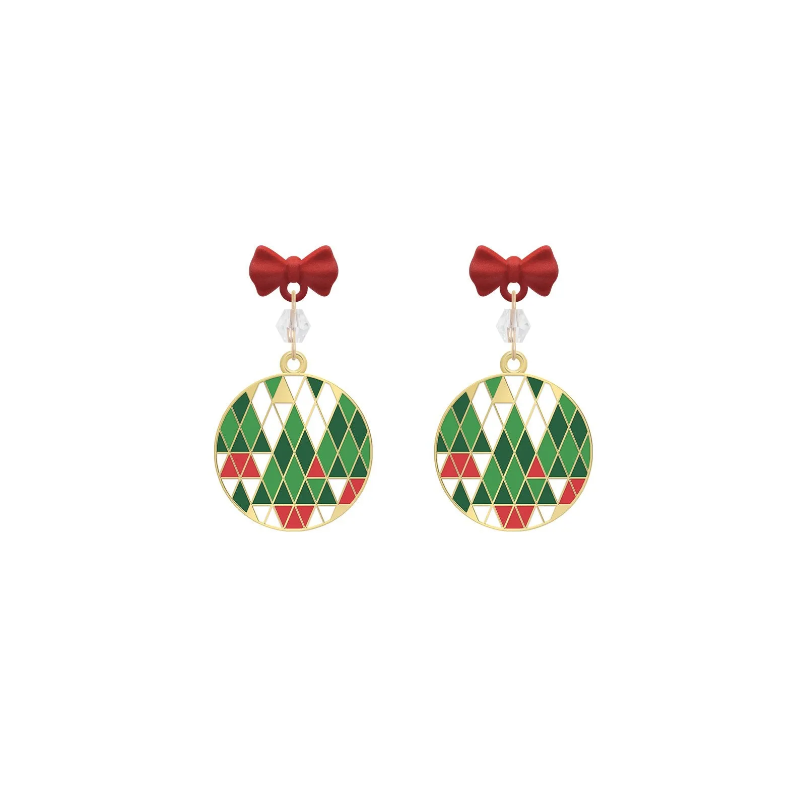Snowy Christmas Tree Earrings