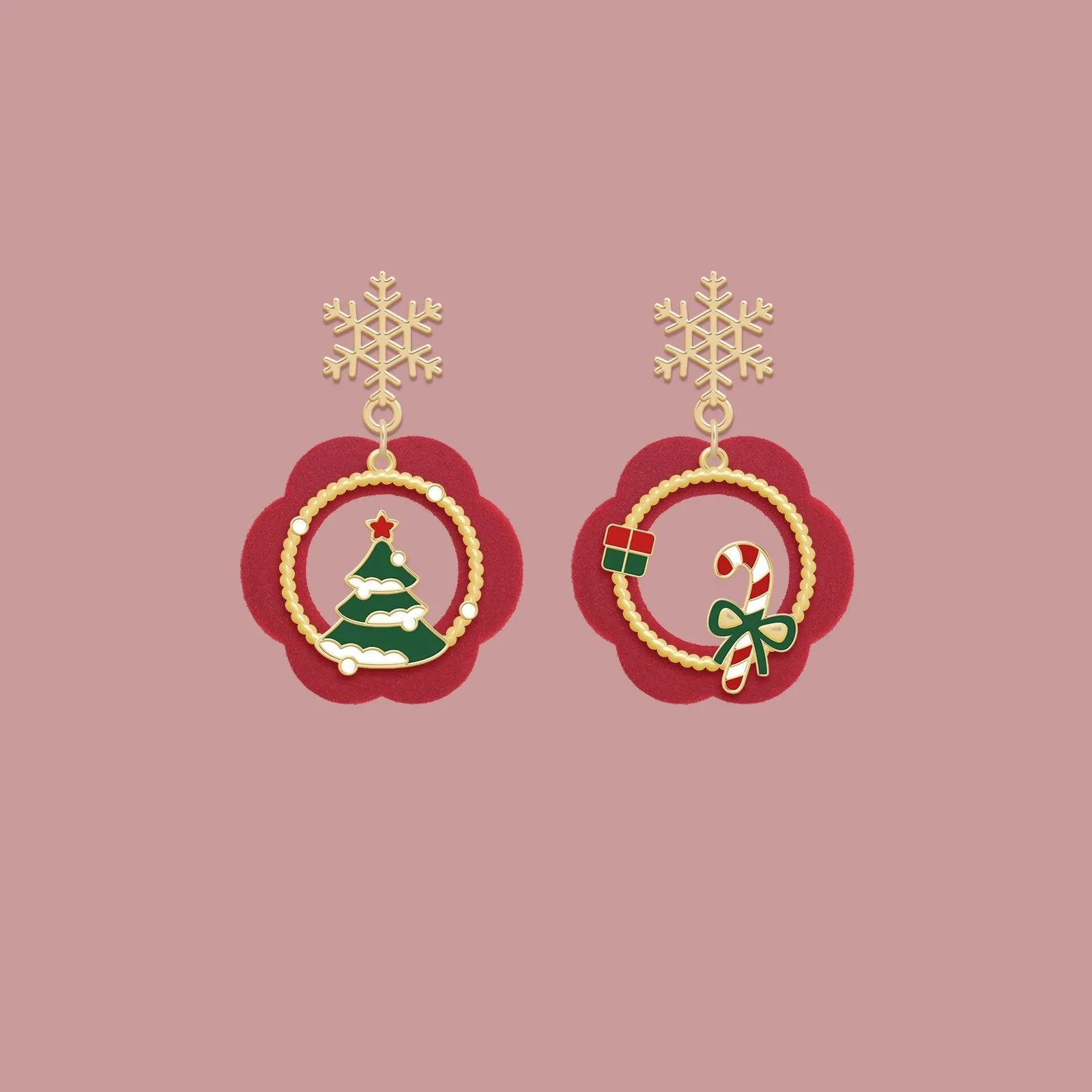Snowy Christmas Tree Earrings