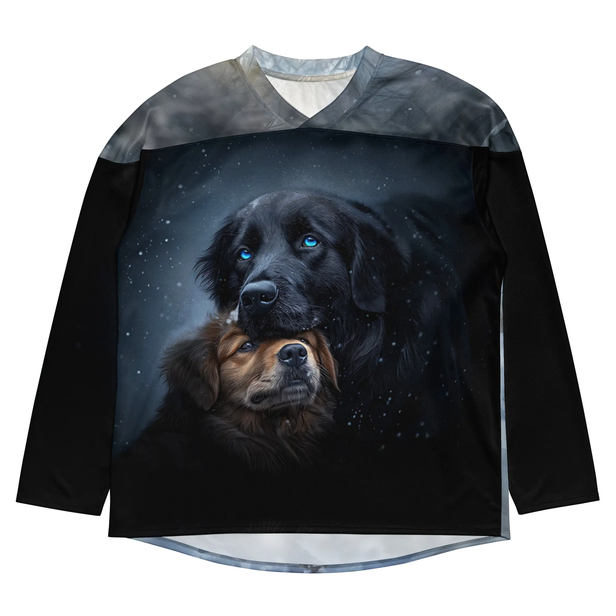 Snowy Embrace Recycled hockey fan jersey