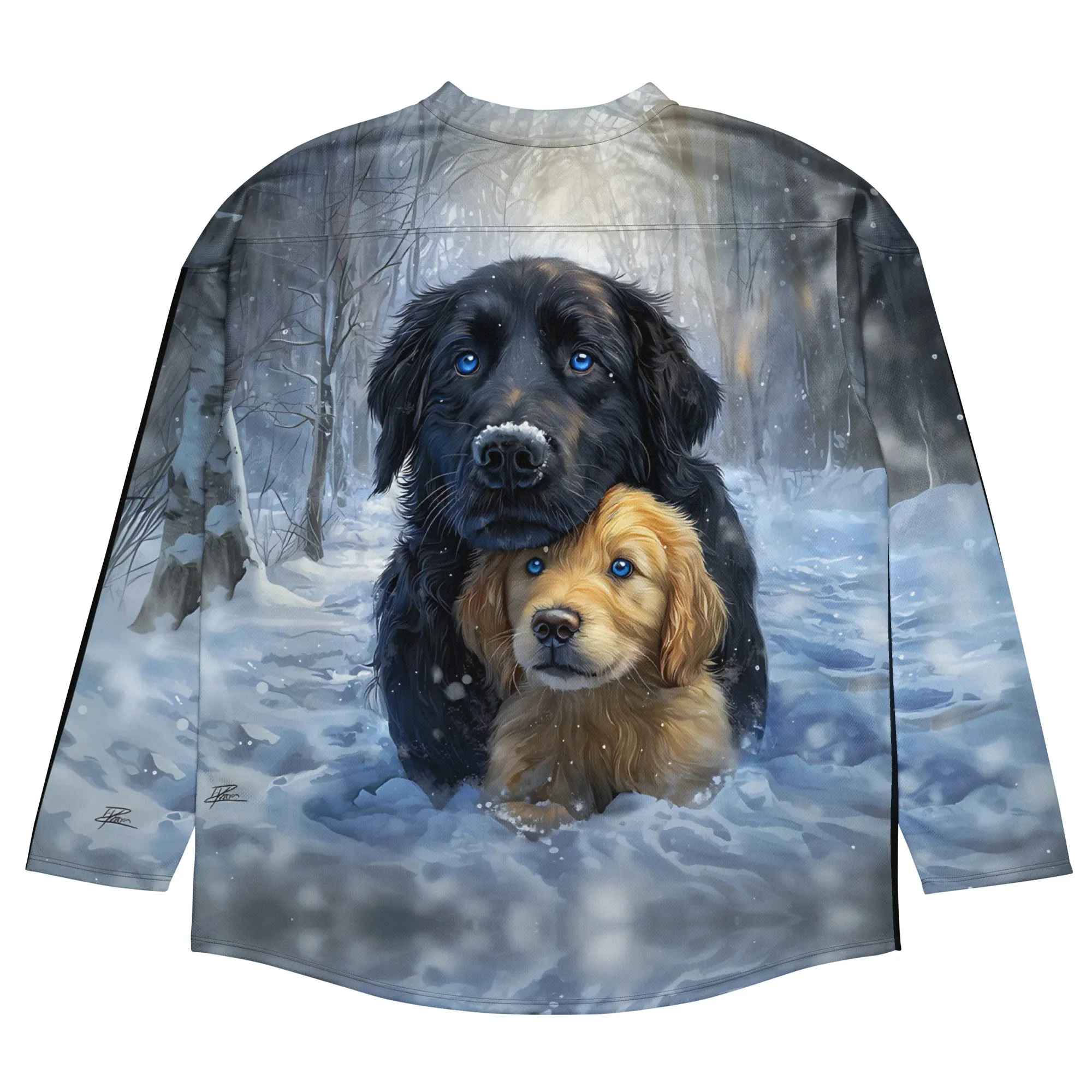 Snowy Embrace Recycled hockey fan jersey