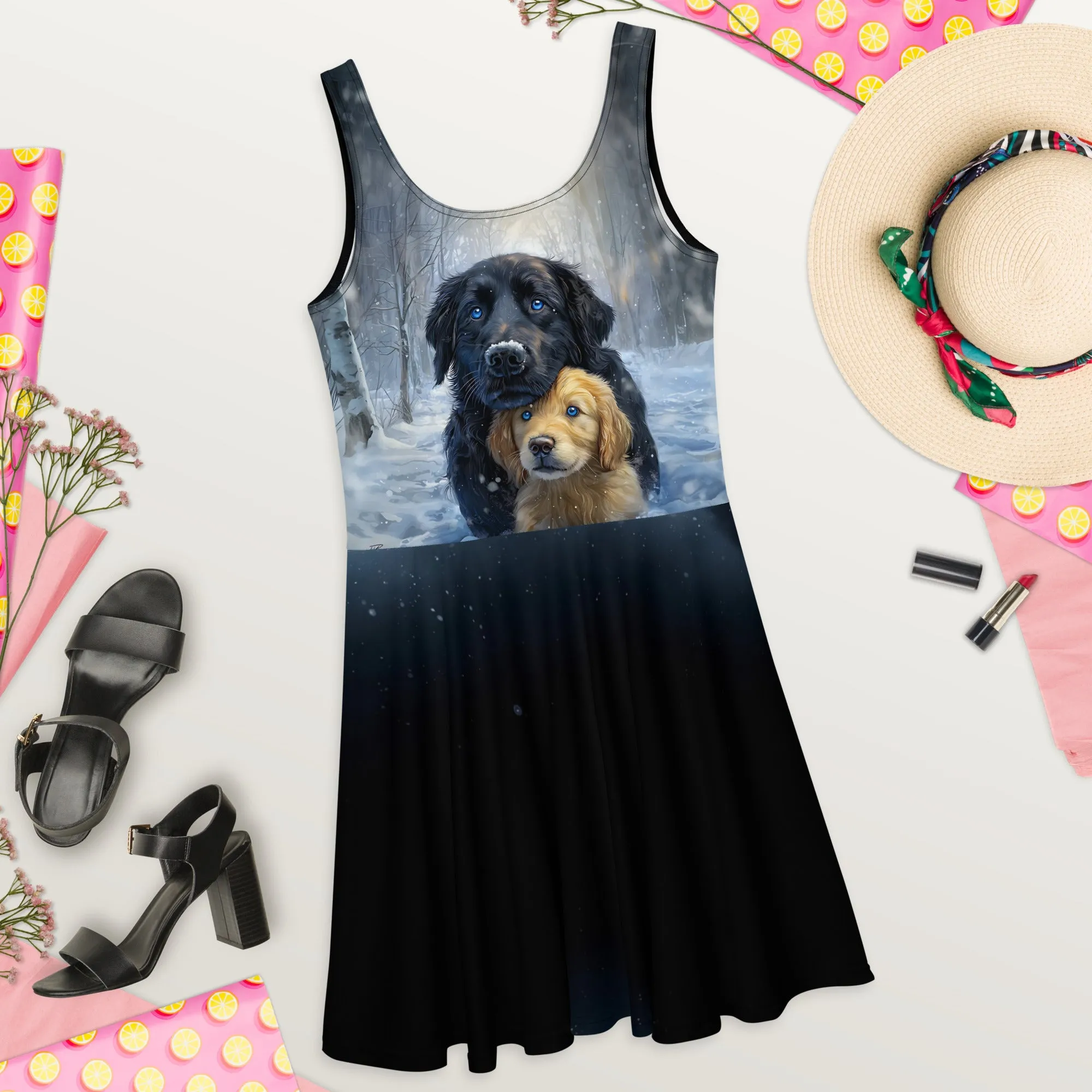 Snowy Embrace Skater Dress