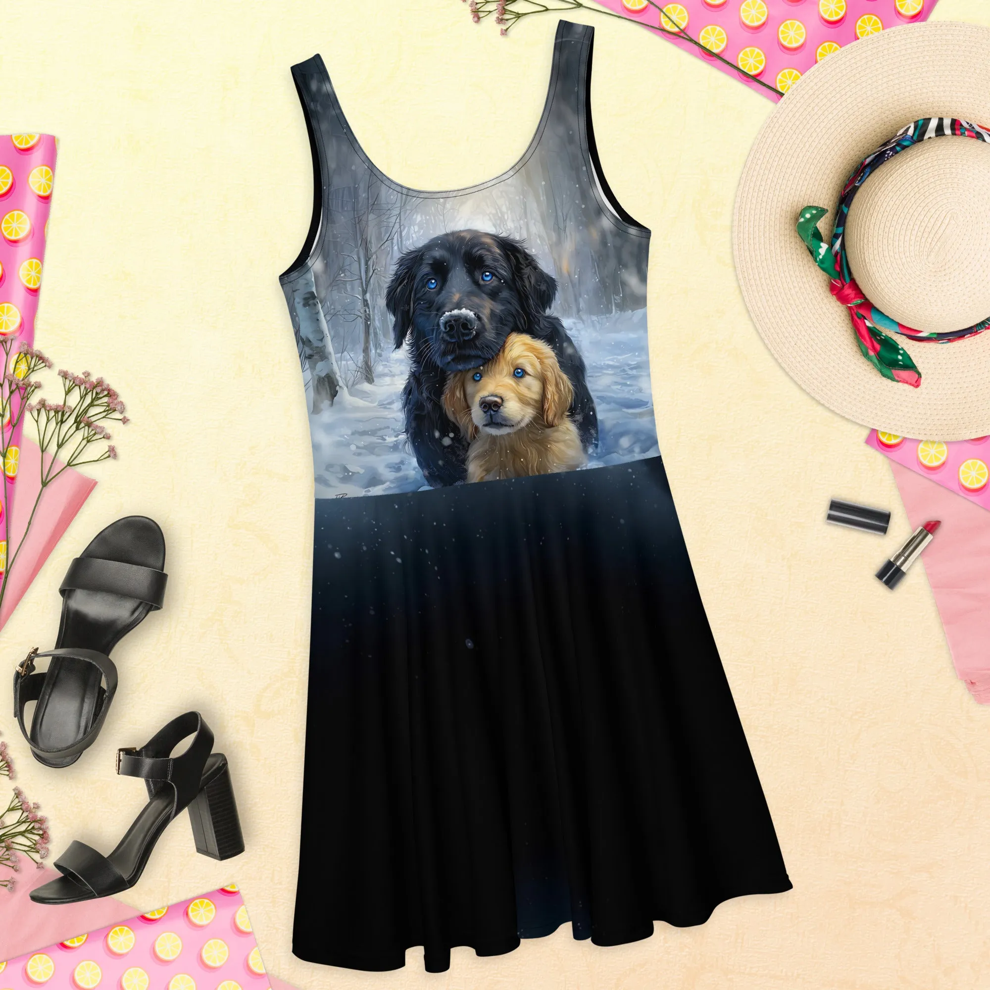Snowy Embrace Skater Dress