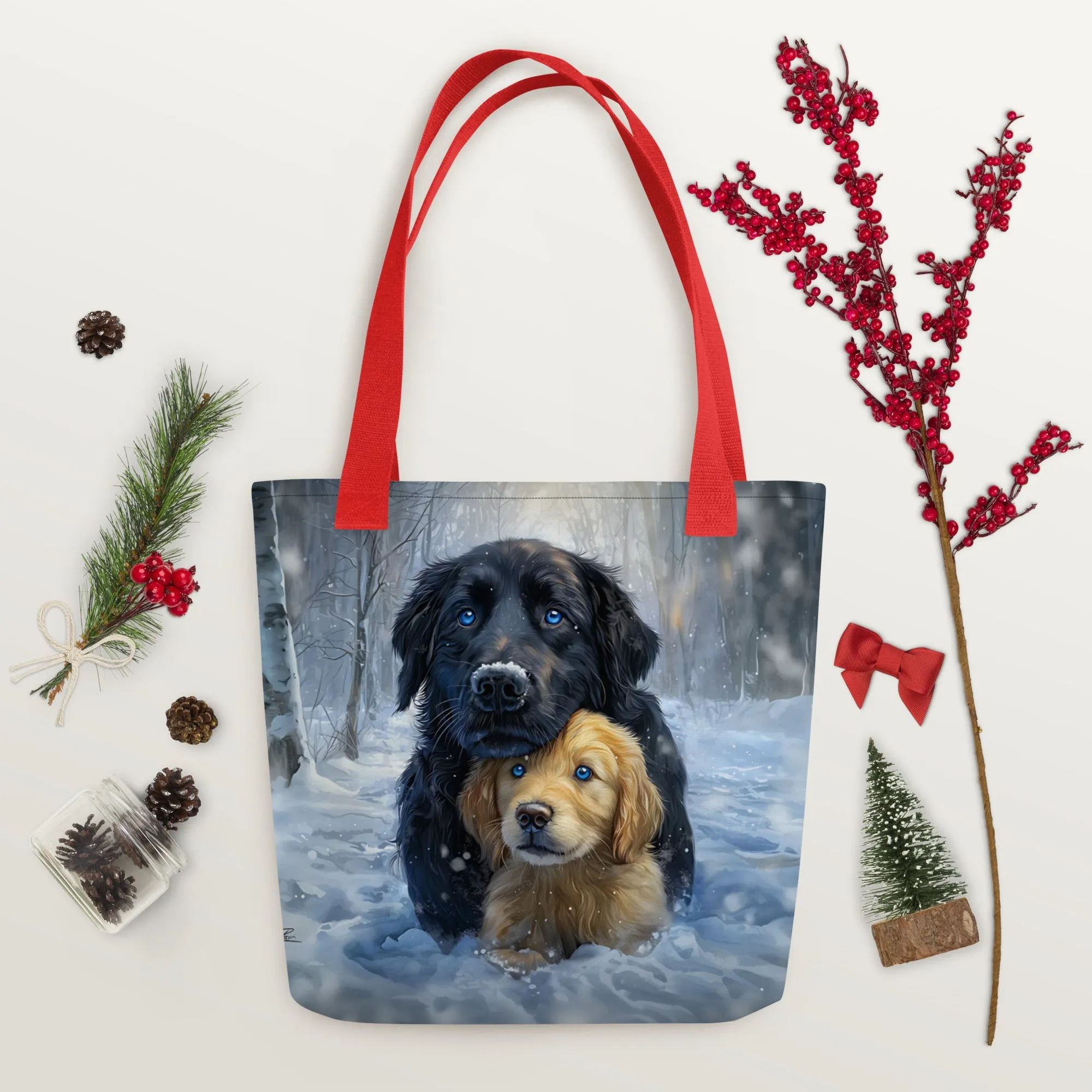 Snowy Embrace Tote bag