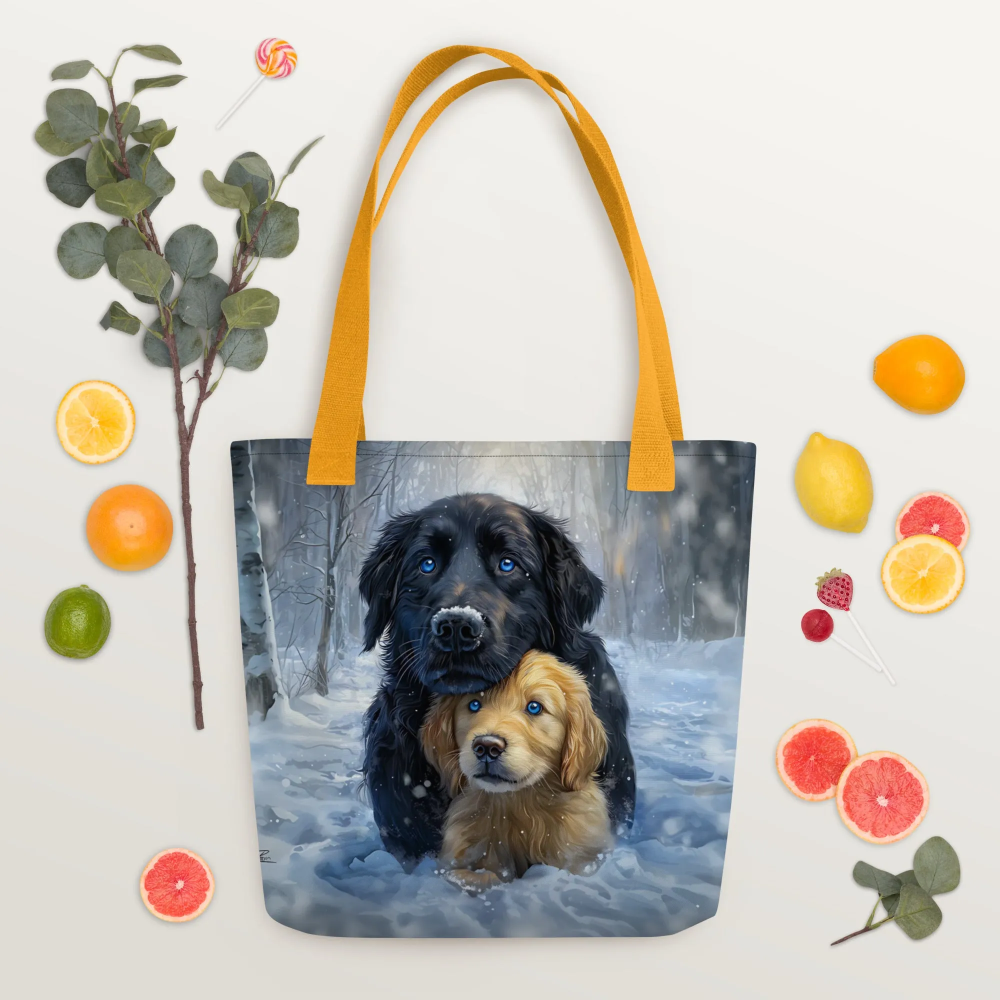 Snowy Embrace Tote bag