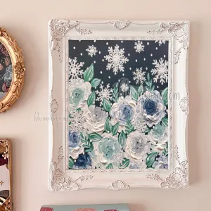 Snowy Florals Art Print