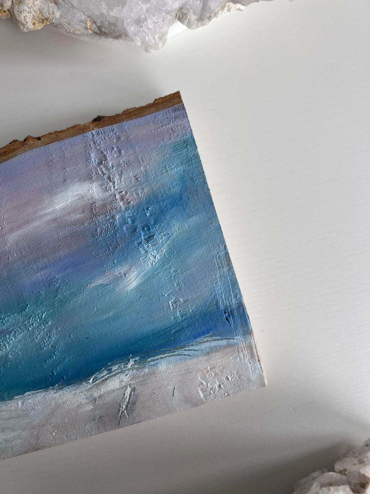 Snowy Penguin Painting on Wood