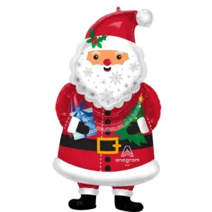 Snowy Santa Foil Balloon Super Shape